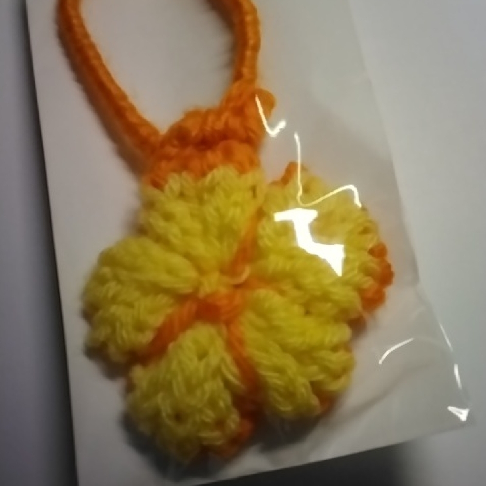 Lorena Espinoza Design Yellow and Orange Crochet Necklace